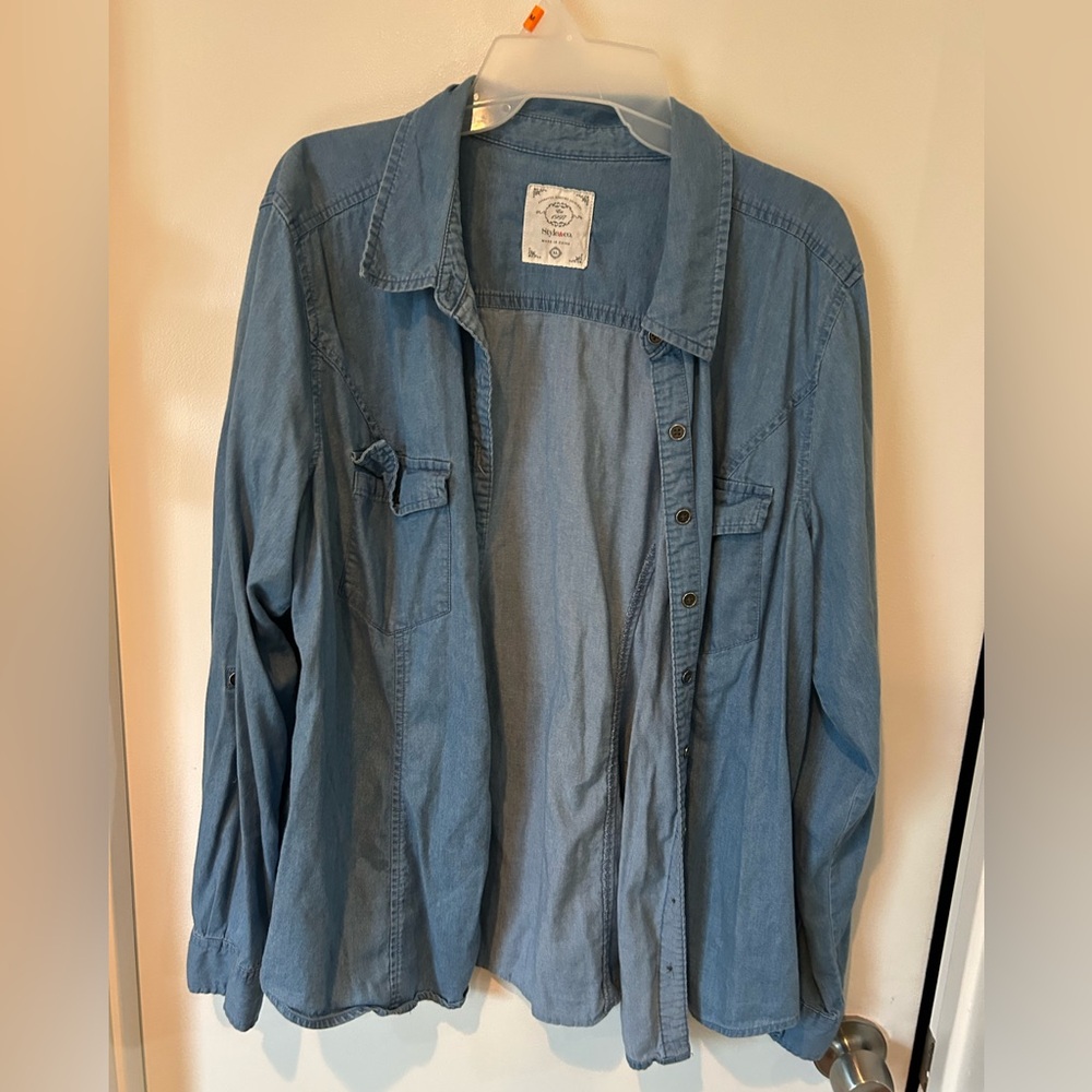 Style & Company Light Blue Denim Shirt-xl